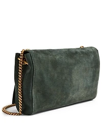Medium Kate YSL Monogram Suede And Leather Chain Bag