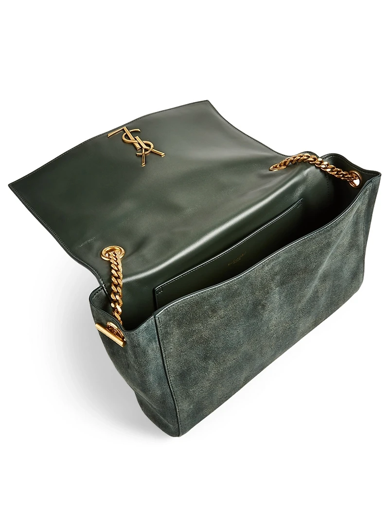 Medium Kate YSL Monogram Suede And Leather Chain Bag
