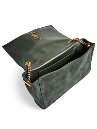 Medium Kate YSL Monogram Suede And Leather Chain Bag