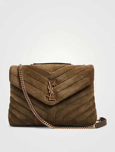 Medium Loulou YSL Monogram Suede Chain Bag
