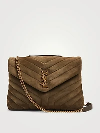 Medium Loulou YSL Monogram Suede Chain Bag