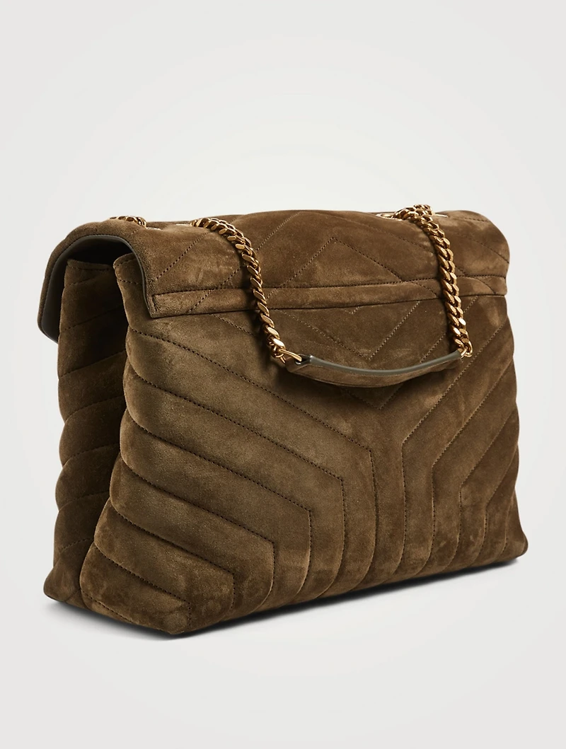Medium Loulou YSL Monogram Suede Chain Bag