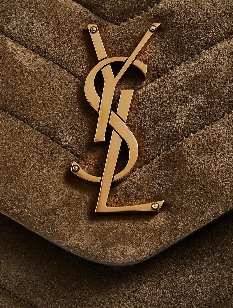 Medium Loulou YSL Monogram Suede Chain Bag