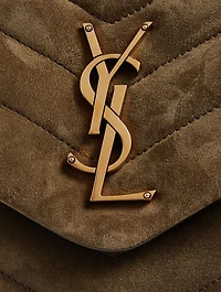 Medium Loulou YSL Monogram Suede Chain Bag