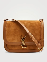 Medium Solferino YSL Monogram Suede Bag
