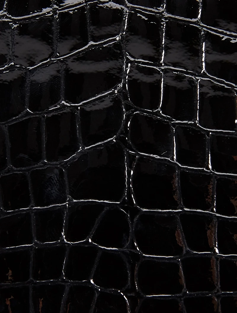 Elise YSL Monogram Croc-Embossed Leather Bag