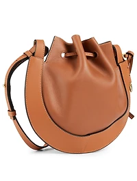 Small Horseshoe Leather Bucket Bag
