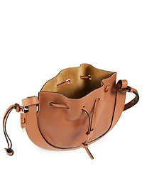 Small Horseshoe Leather Bucket Bag