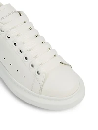 Oversized Leather Sneakers With Croc-Embossed Patch