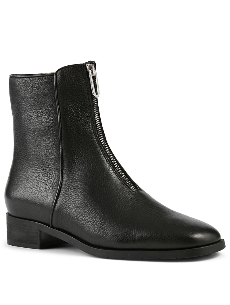 Tenley Leather Zip-Up Ankle Boots