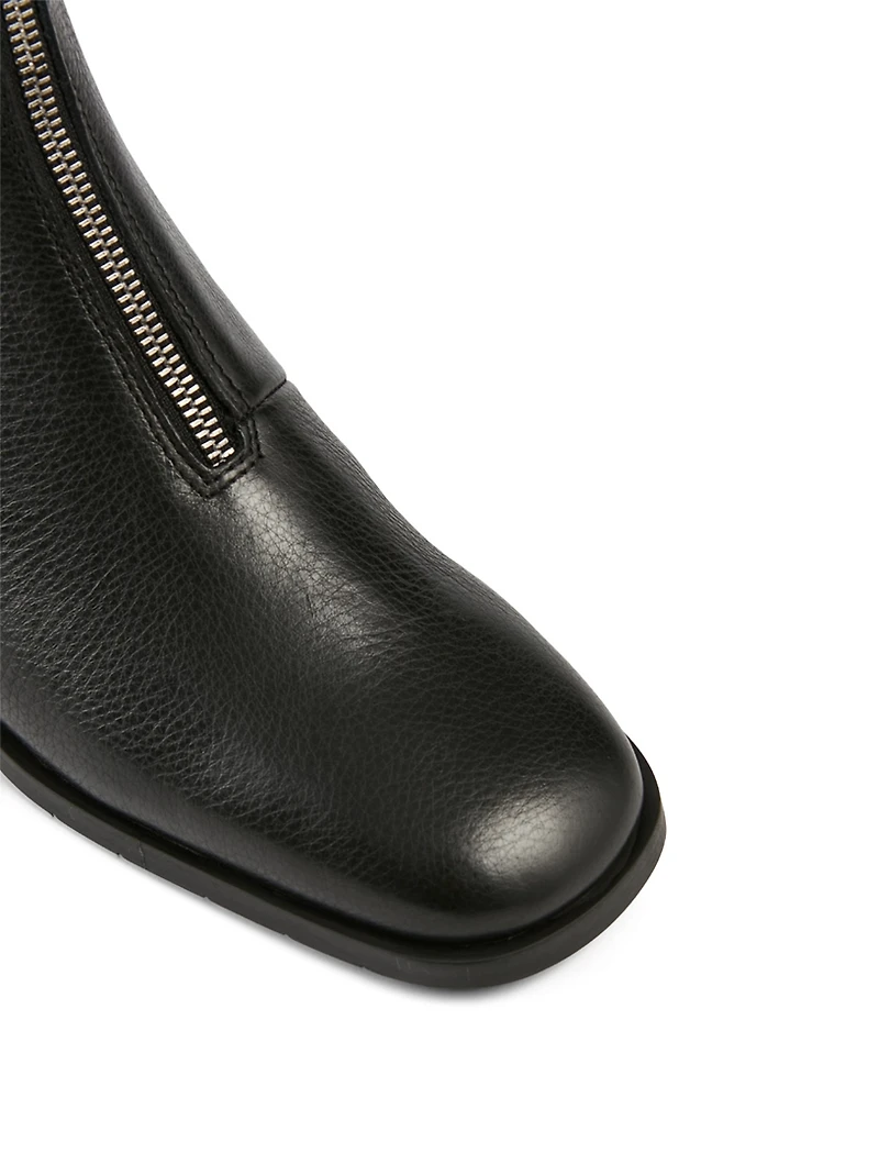 Tenley Leather Zip-Up Ankle Boots