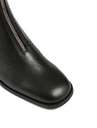 Tenley Leather Zip-Up Ankle Boots