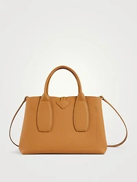 Medium Roseau Leather Top Handle Bag