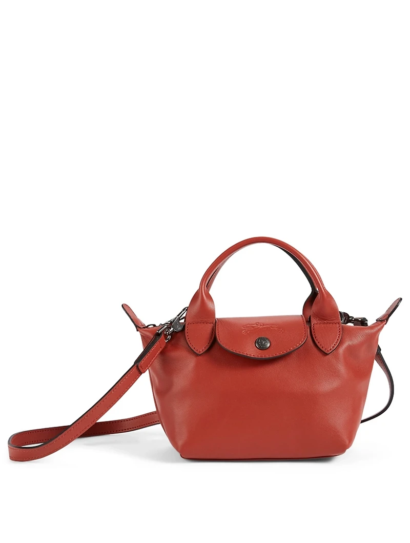 Le Pliage Leather Top Handle Bag