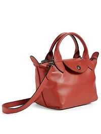 Le Pliage Leather Top Handle Bag