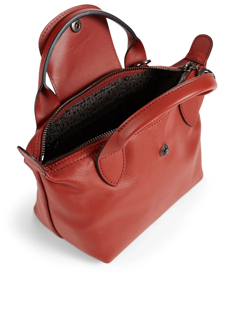 Le Pliage Leather Top Handle Bag