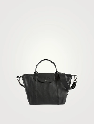 Small Le Pliage Leather Top Handle Bag