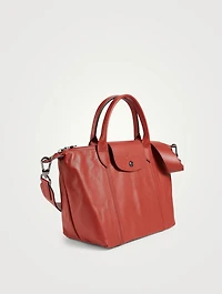 Small Le Pliage Leather Top Handle Bag