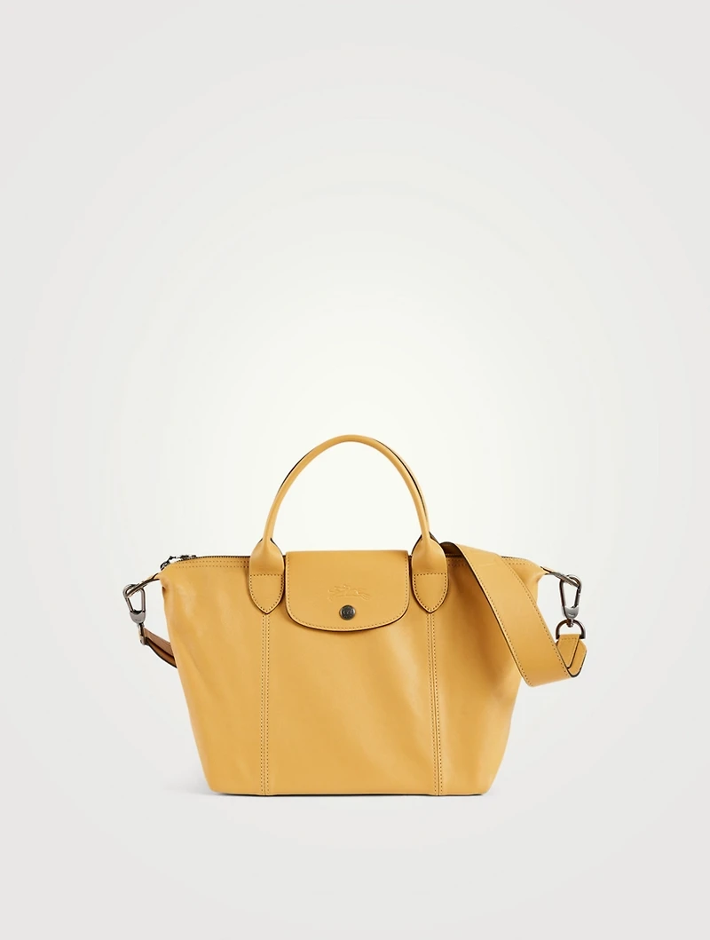 Small Le Pliage Leather Top Handle Bag