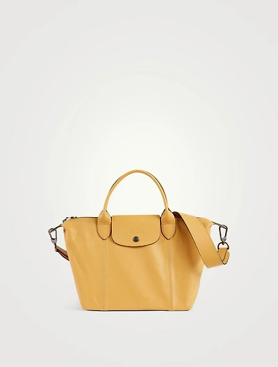 Small Le Pliage Leather Top Handle Bag