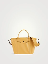 Small Le Pliage Leather Top Handle Bag