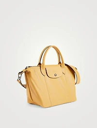 Small Le Pliage Leather Top Handle Bag