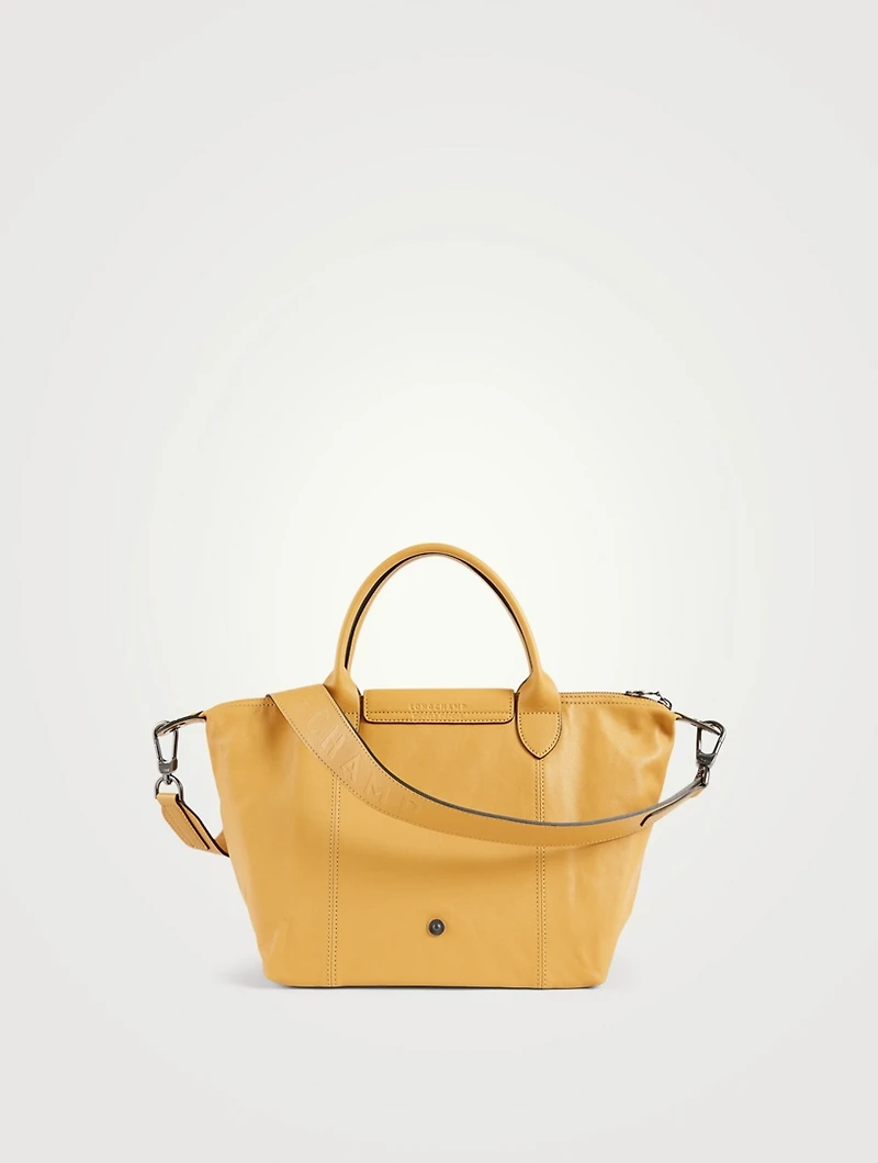 Small Le Pliage Leather Top Handle Bag