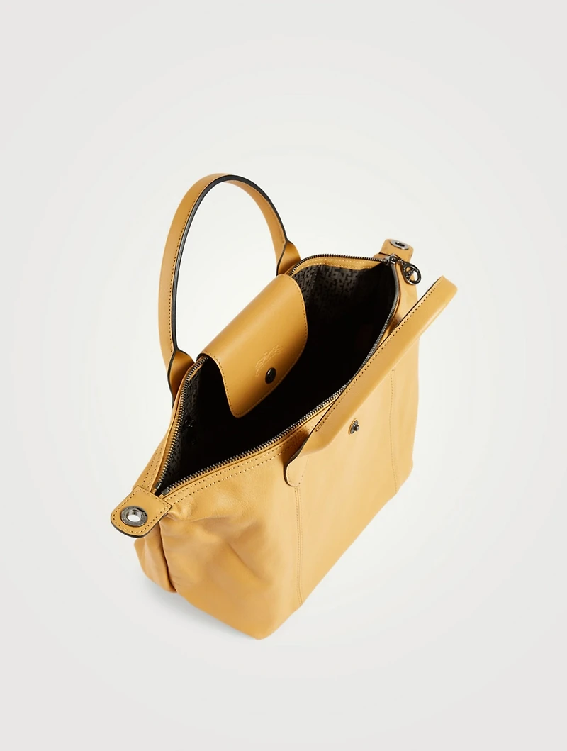 Small Le Pliage Leather Top Handle Bag