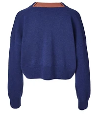 Wool Cropped Cardigan With Anagram