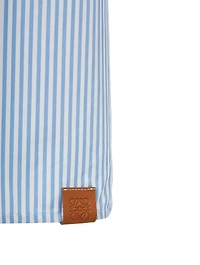 Cotton Midi Shirt Dress Striped Print