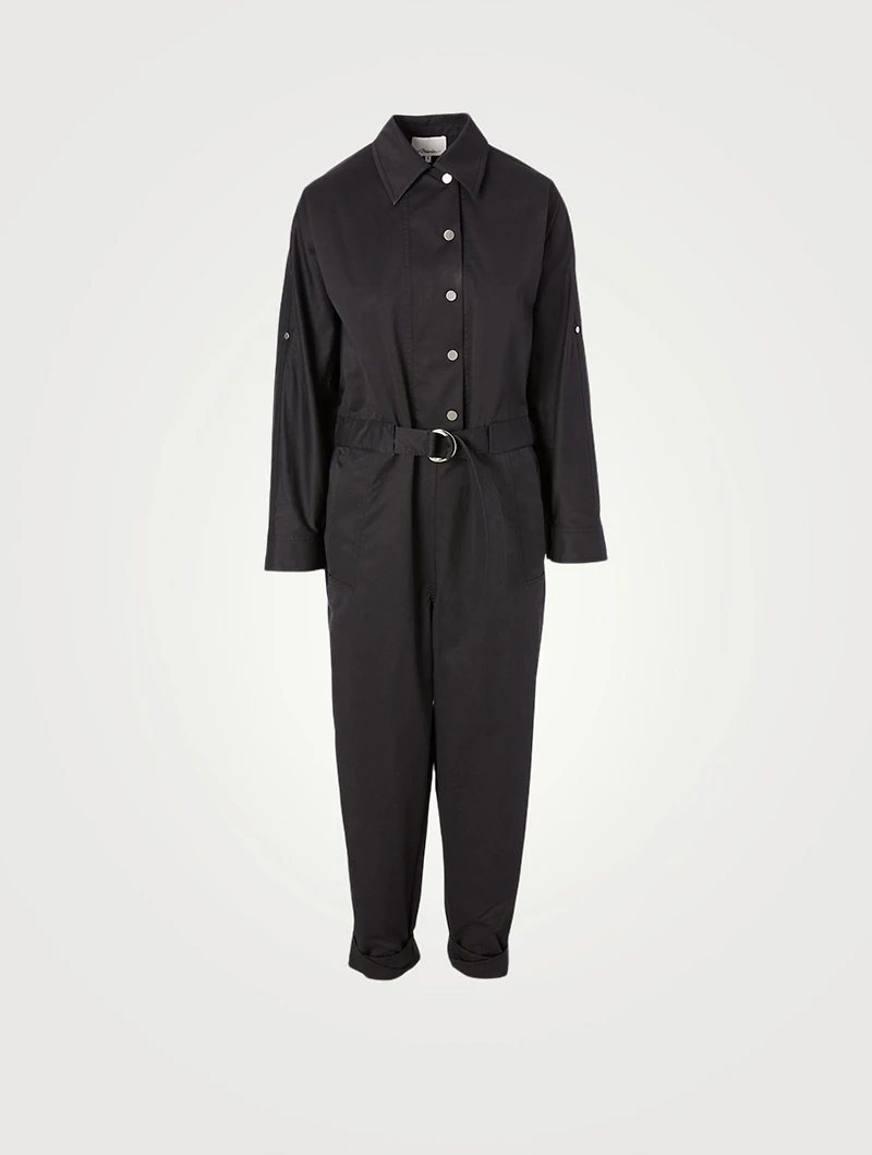 Cotton-Blend Utility Jumpsuit