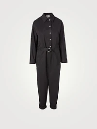 Cotton-Blend Utility Jumpsuit