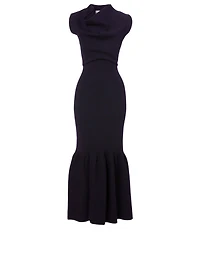 Wool-Blend Sleeveless Midi Dress