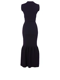Wool-Blend Sleeveless Midi Dress
