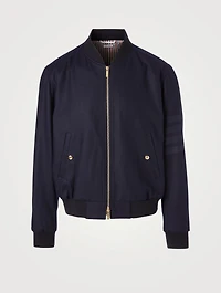 Wool And Cashmere Flannel Blouson Jacket With Four-Bar