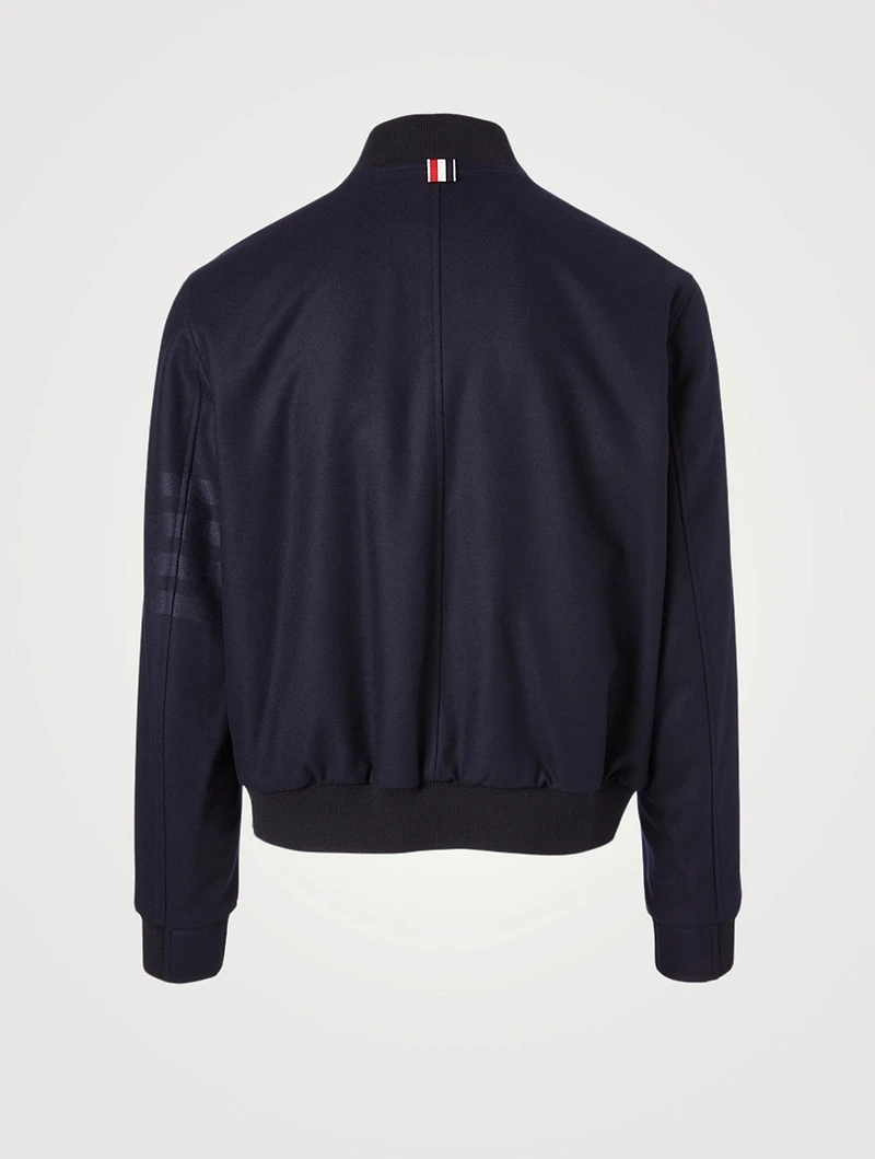Wool And Cashmere Flannel Blouson Jacket With Four-Bar