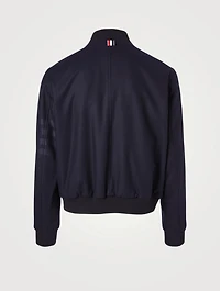 Wool And Cashmere Flannel Blouson Jacket With Four-Bar