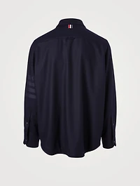 Wool And Cashmere Flannel Shirt Jacket With Four-Bar