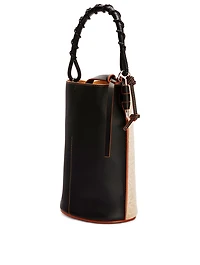 Gate Anagram Linen Canvas Top Handle Bucket Bag