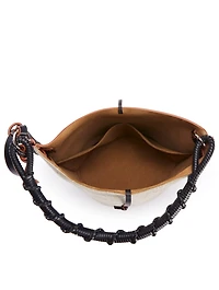 Gate Anagram Linen Canvas Top Handle Bucket Bag