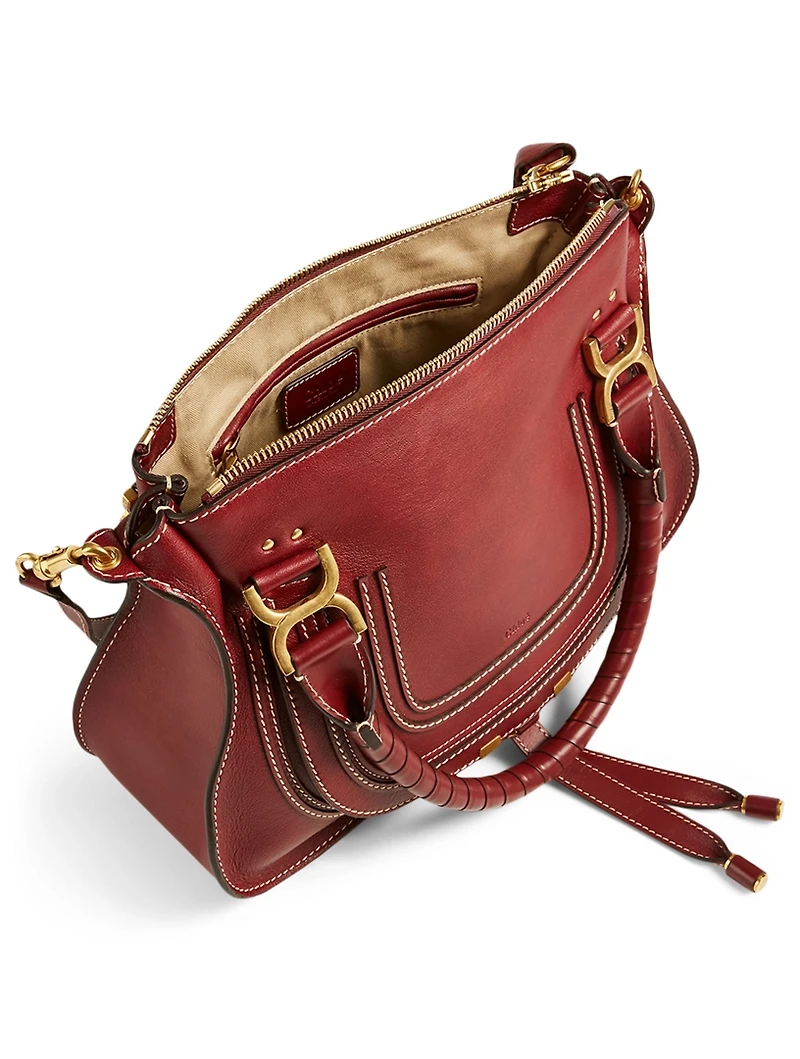 Medium Marcie Leather Satchel Bag