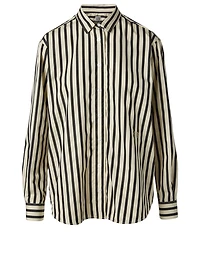 Capri Cotton Oversized Shirt Striped Print