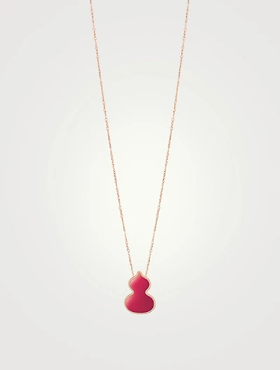 Wulu 18K Rose Gold Necklace With Red Agate