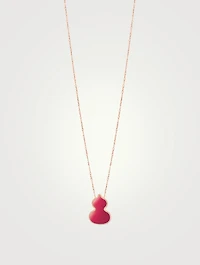 Wulu 18K Rose Gold Necklace With Red Agate