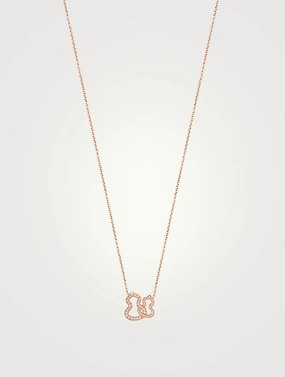 Double Wulu 18K Rose Gold Necklace With Diamonds