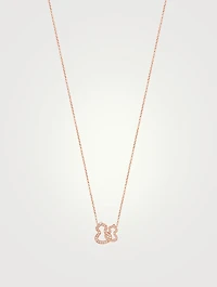 Double Wulu 18K Rose Gold Necklace With Diamonds