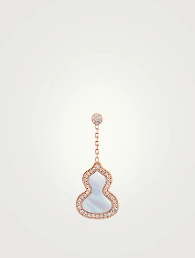 Small Wulu 18K Rose Gold Earring With Diamonds And Mother-Of-Pearl