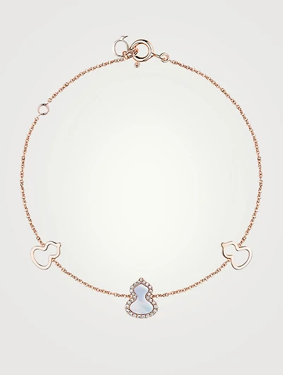 Petite Wulu 18K Rose Gold Bracelet With Diamonds And Mother-Of-Pearl