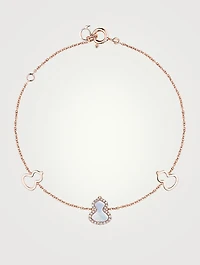 Petite Wulu 18K Rose Gold Bracelet With Diamonds And Mother-Of-Pearl