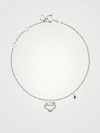 Petite Yu Yi 18K White Gold Bracelet With Diamonds And Blue Sapphire